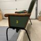 Forest green cinema double seat in oak and metal - 2 places, 1970s vintage design