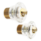 Pair of ice glass and brass wall lamps by Cosack Leuchten