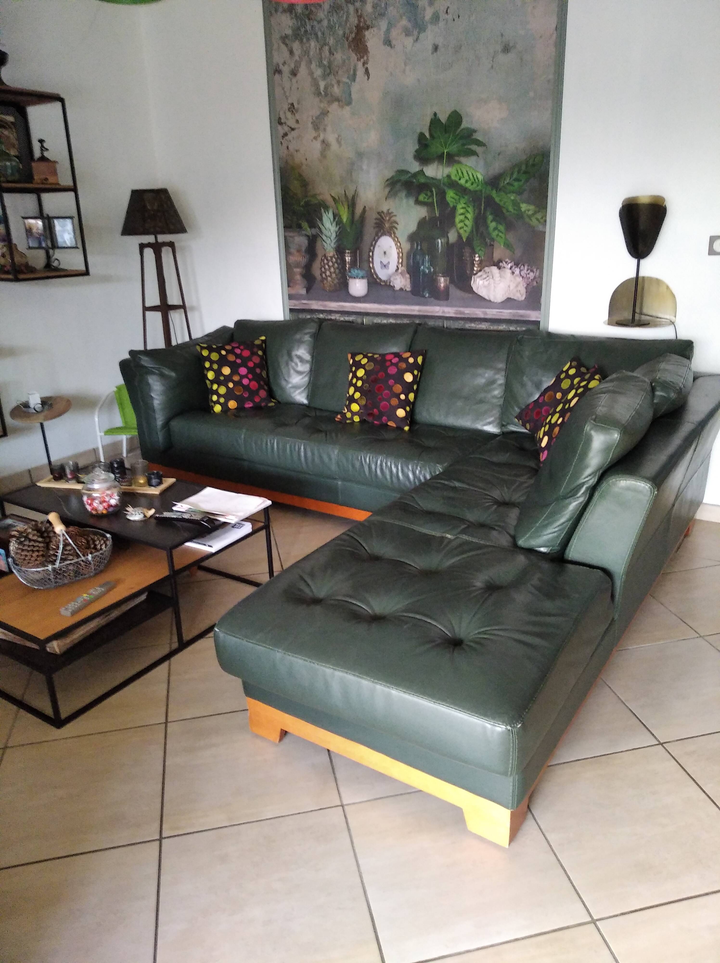 Canape d'angle cuir