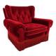Fauteuil rouge de style Hollywood Regency en Art Déco, 1940