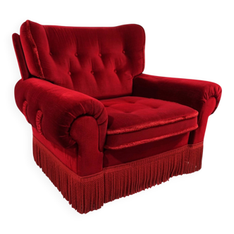 Hollywood Regency red lounge chair in Art Deco style, 1940