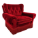 Fauteuil rouge de style Hollywood Regency en Art Déco, 1940