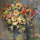 Antique painting, Still life with wild flowers, signed, 20th century