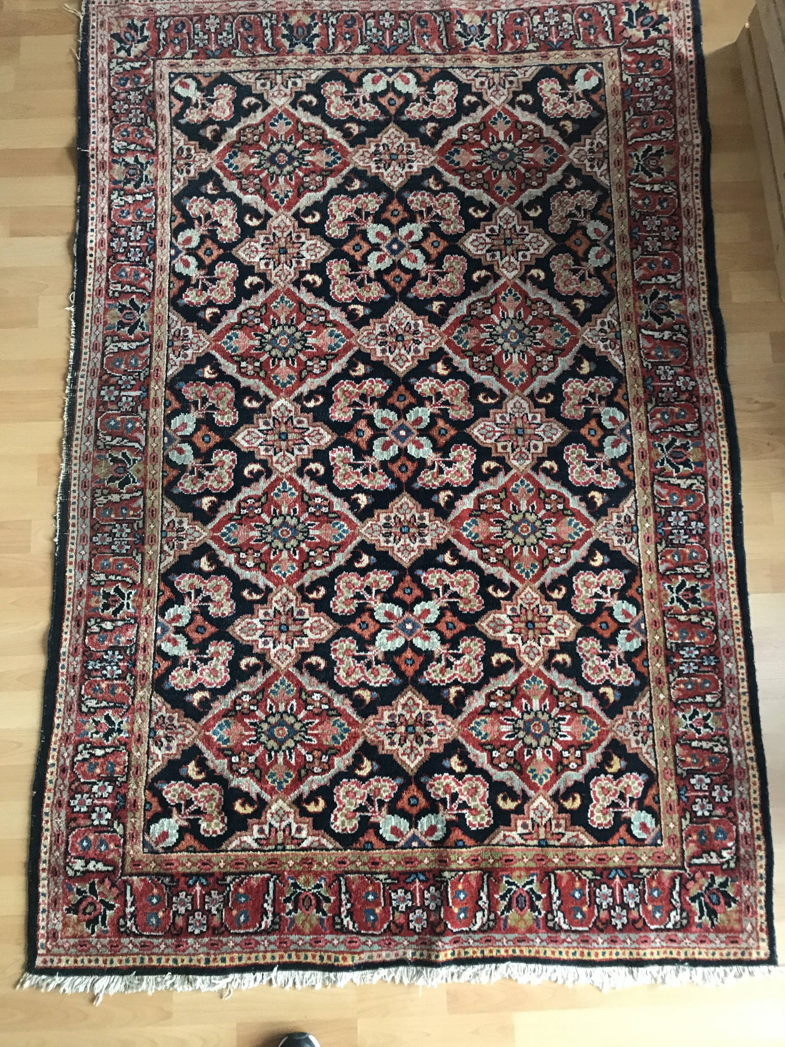 Oriental carpet navy blue and red 200x130cm