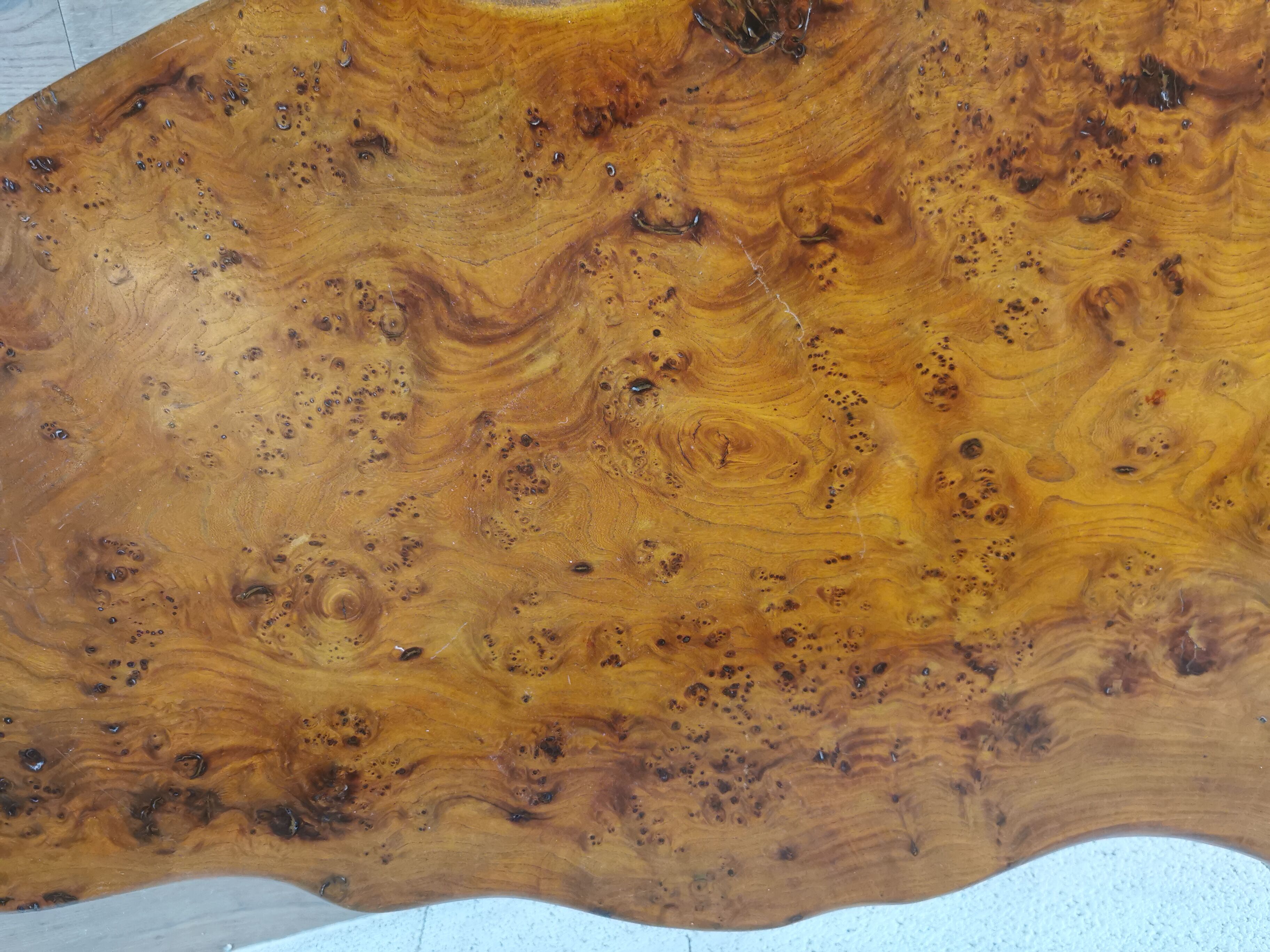 Irregular handmade wooden coffee table from the 60s and 70s