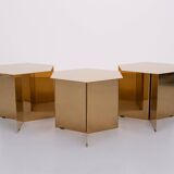 Danish brand Hay’s '' Slit '' Brass side tables set of 3