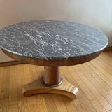 Empire style pedestal table, black marble top