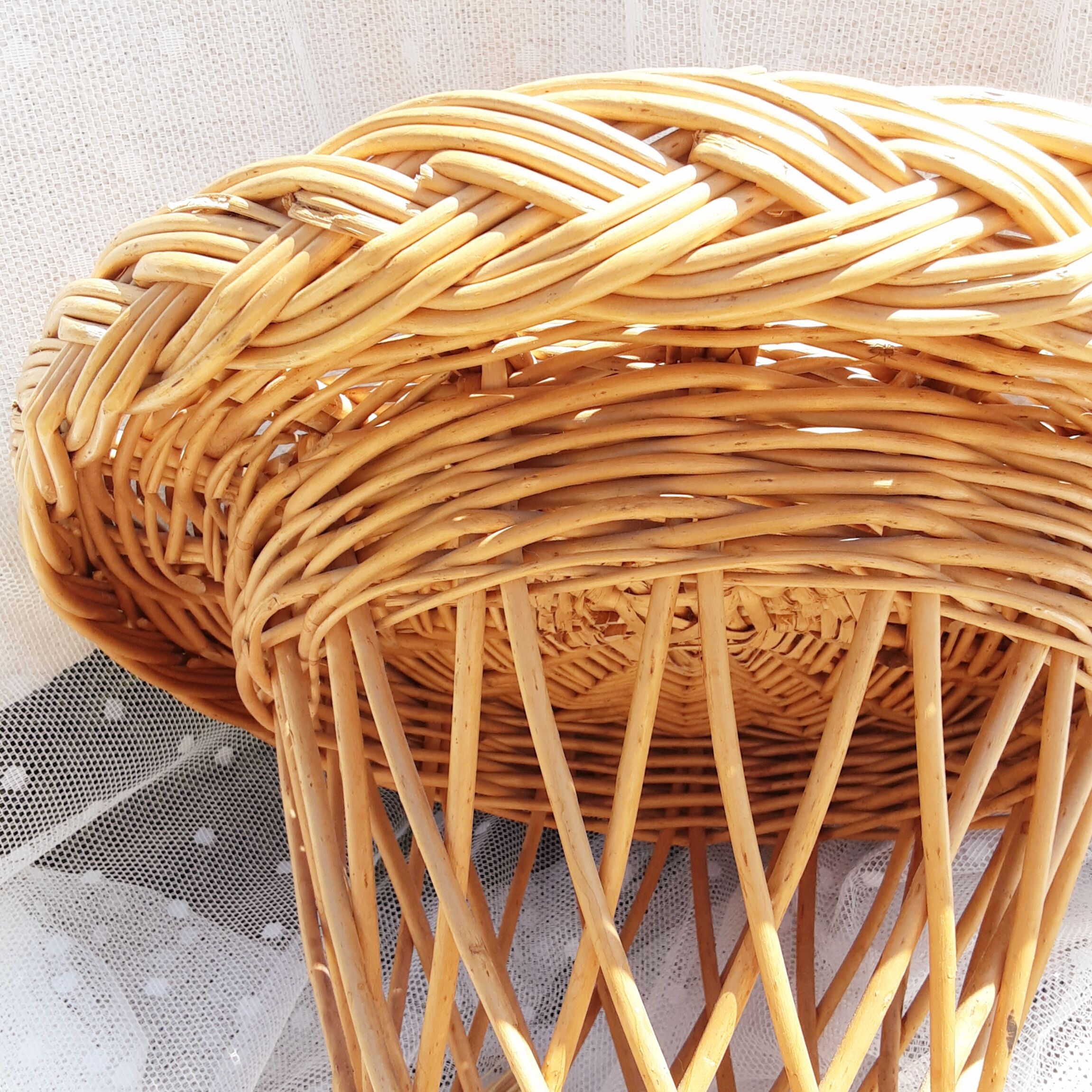 Vintage rattan round table