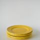 Set of 6 Badonviller lemon yellow dessert plates, 1960