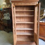 Bookcase showcase 2 doors 1900 in blond walnut