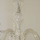 French Vintage  5 Light Barley Twist Glass and Crystal Chandelier