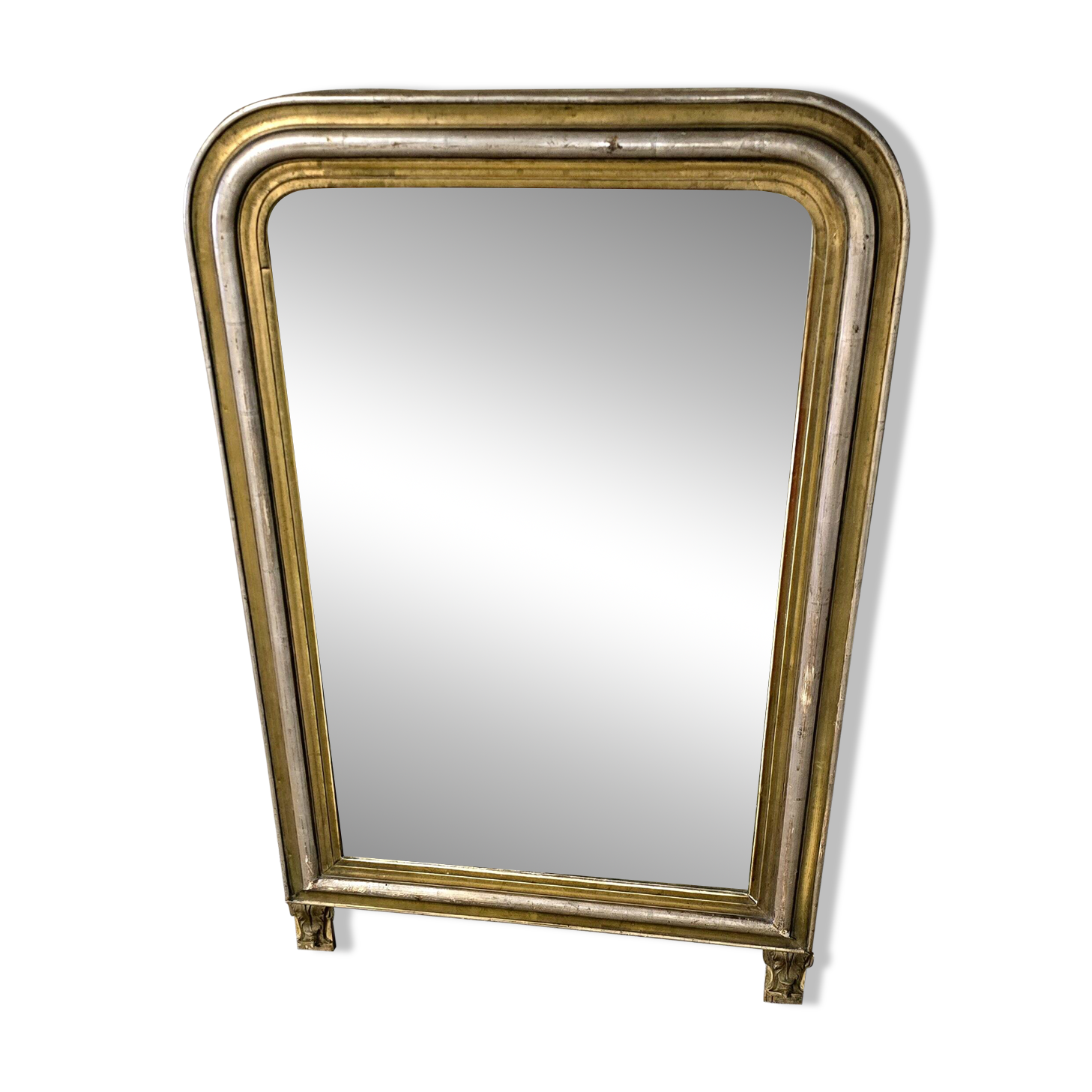 Miroir - trumeau doré et argenté Louis Philippe