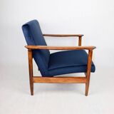 GFM-142 armchair, designed by Edmund Homa from the 70s, navy blue - 2 pieces available
