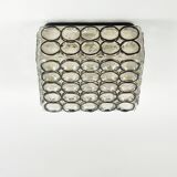 Mid Century Modern Iron Ring Glass Ceiling Light From Limburg, 1960s