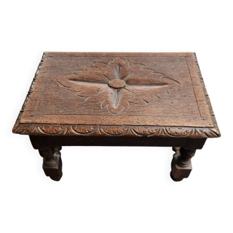 Small bench or footrest in antique wood
