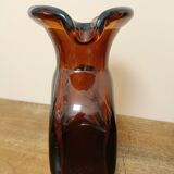 Amber glass vase