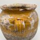 Old yellow glazed terracotta confit pot 19th century France