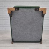 1950s, Danish relax chair, green furniture blend wool fabric, beech wood.