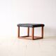 Scandinavian teak stool from the 60s – Faux leather seat