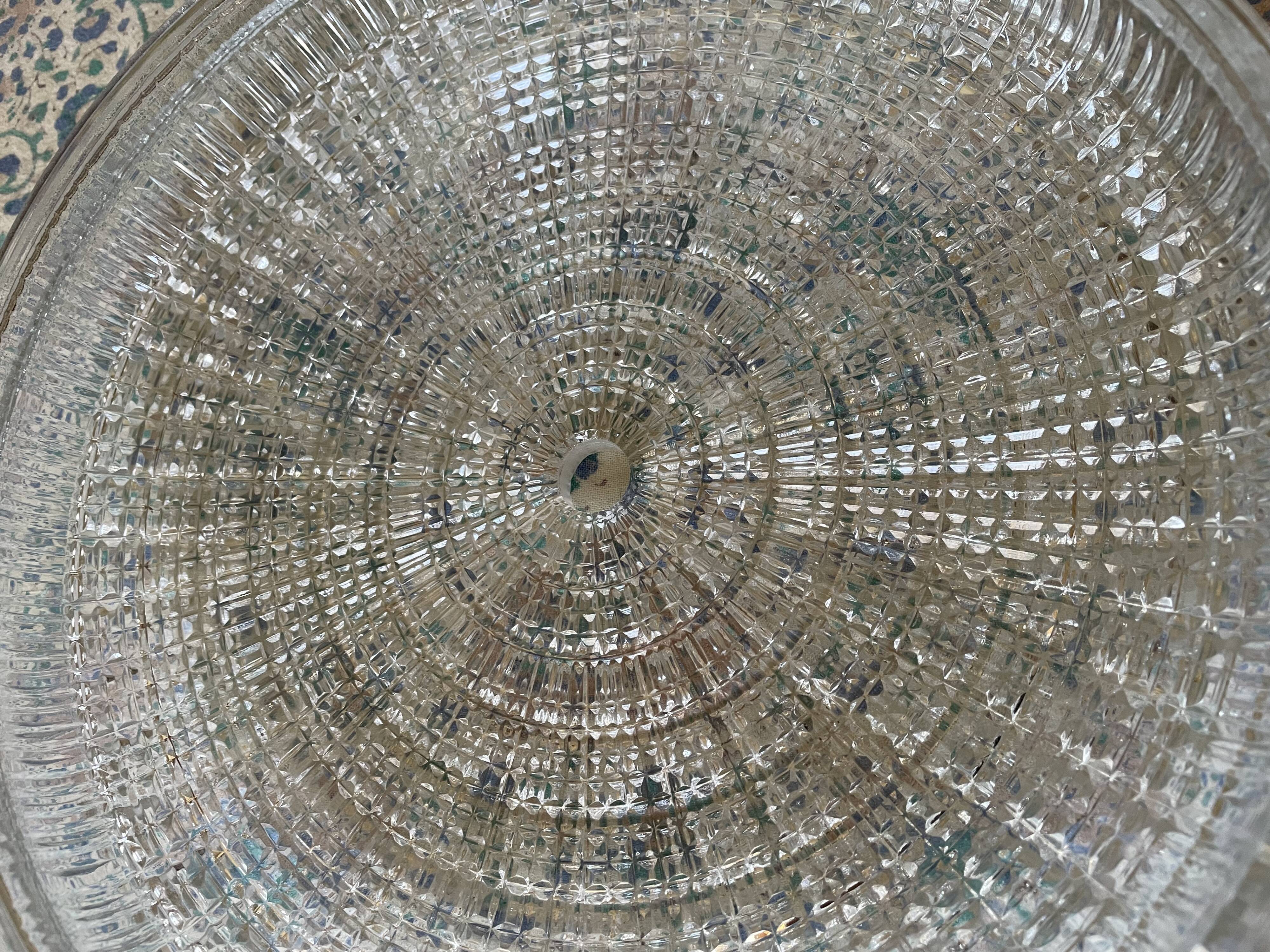 Plafonnier verre et doré