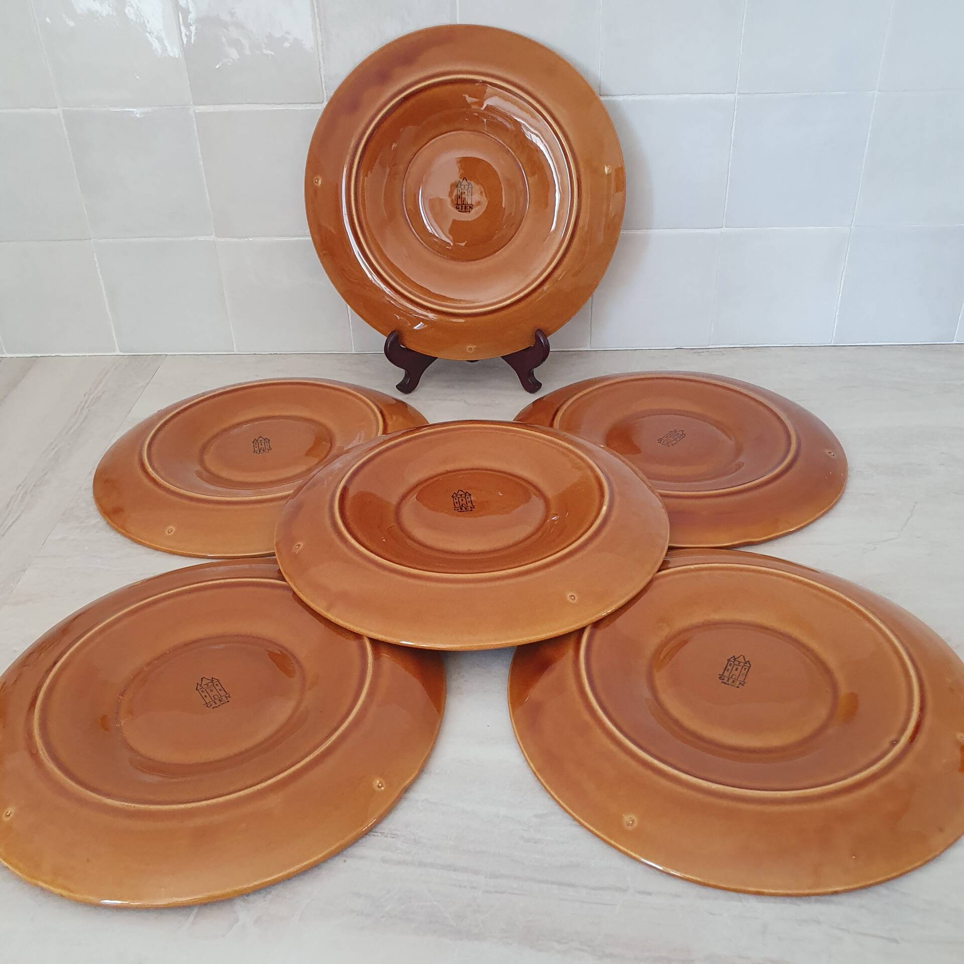 Compartment plates Faiencerie de Gien / artichoke / Barbotine
