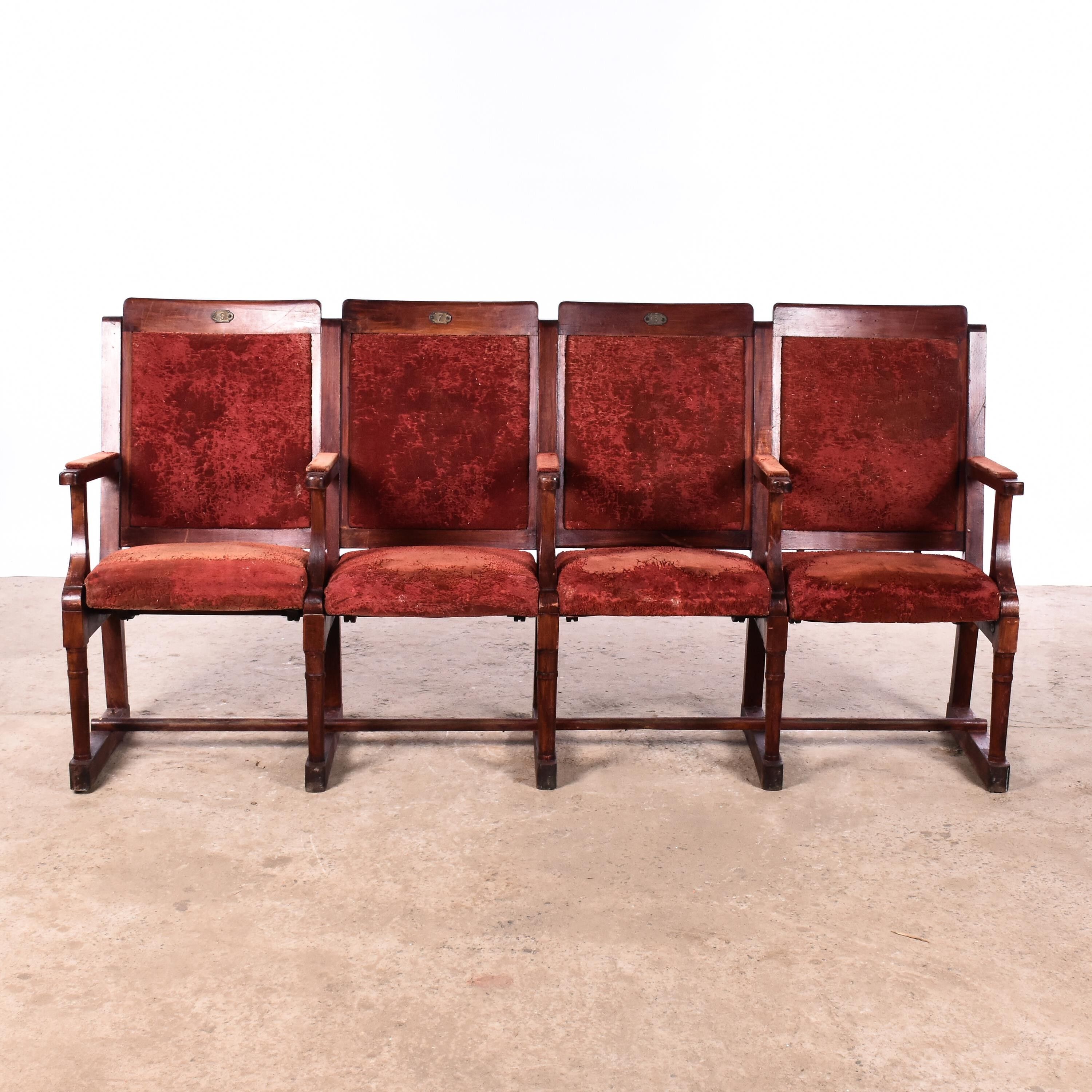 Velvet theater seat folding