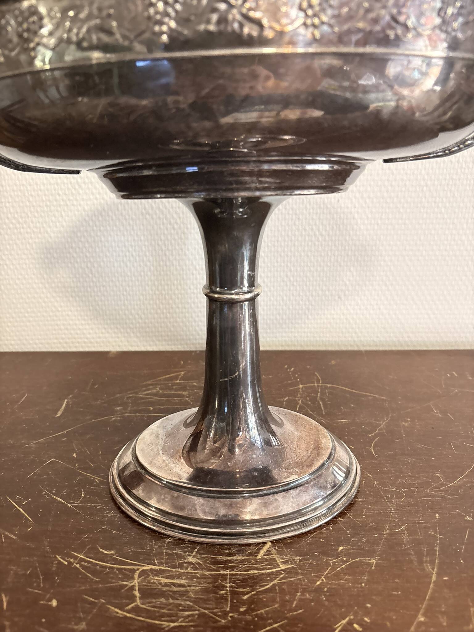 Antique Oval Basket Bowl Neo-Renaissance Silver-Plated Metal 19th Century
