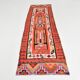 Tapis de couloir tribal kilim géométrique orange et rose