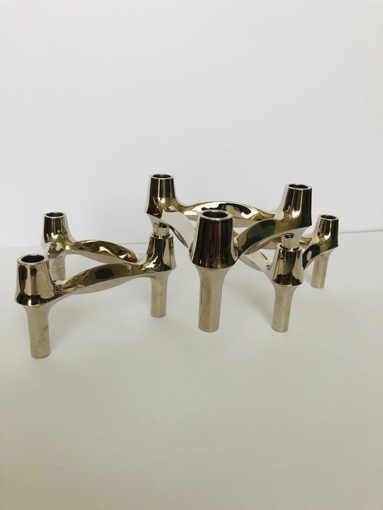 Set of 3 BMF metal candle holders