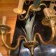 Ensemble lustres et appliques laiton et bronze 1970