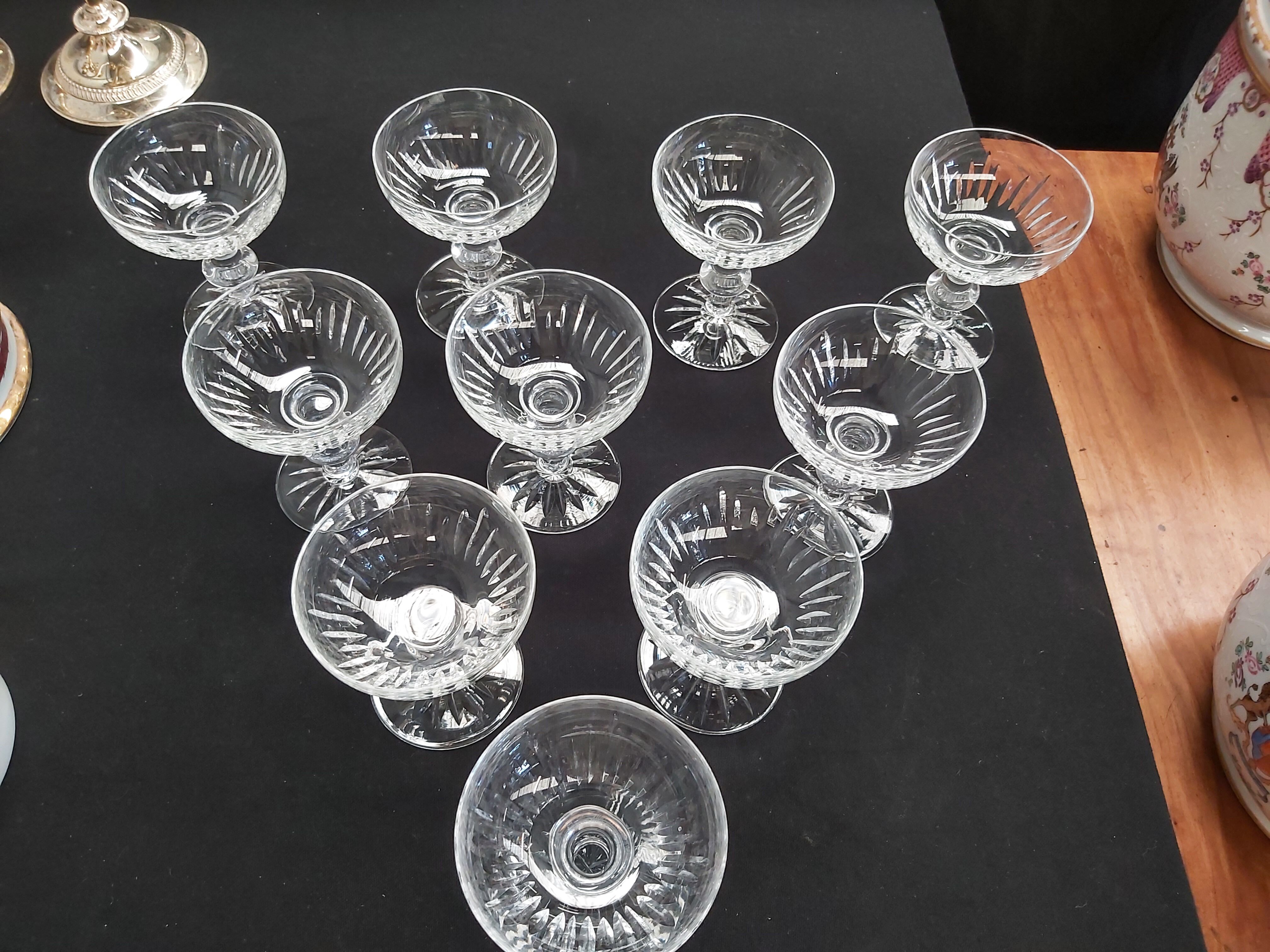 10 crystal Champagne glasses