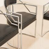 4 chaises italiennes en cuir imitation crocodile 80's