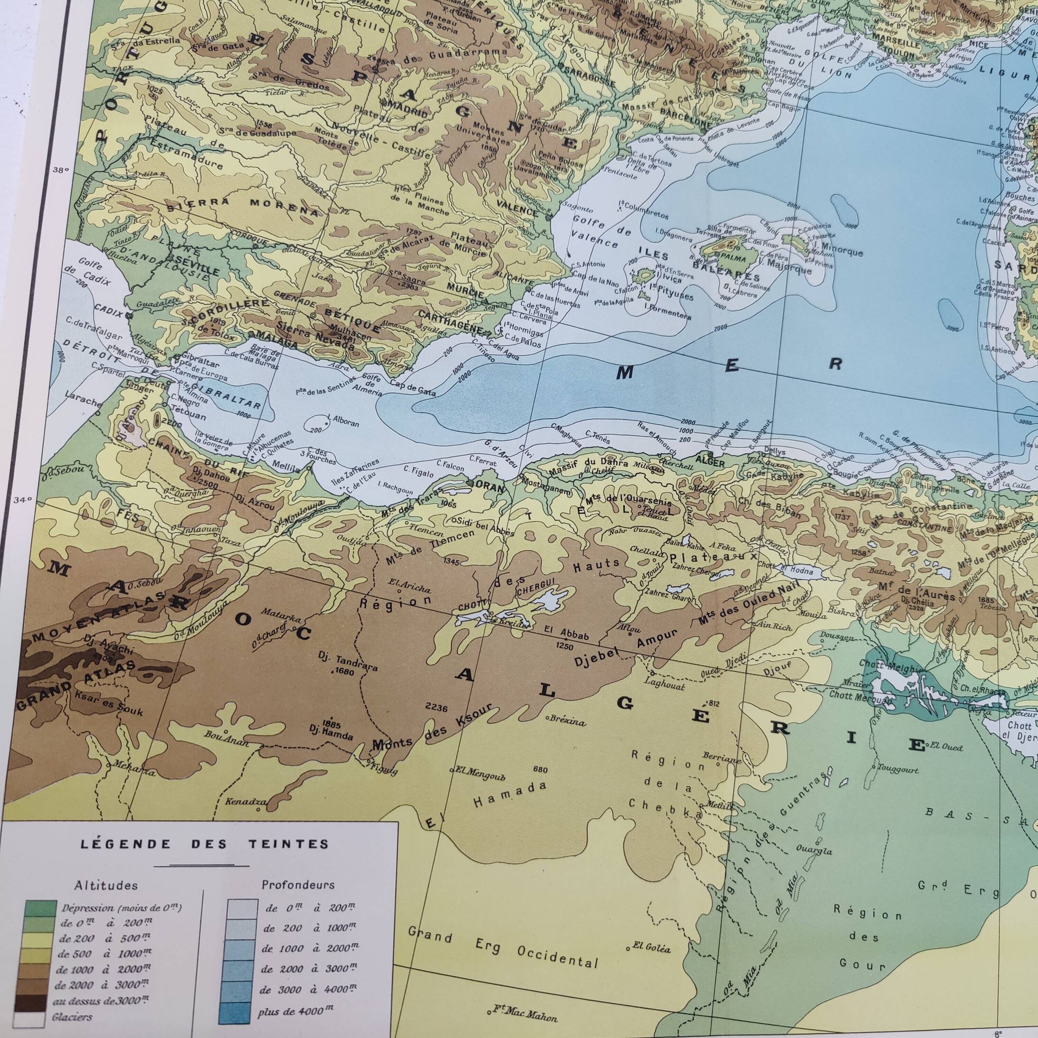 Carte Méditerranée 1950