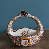 Henriot Quimper salt cellar in the shape of swans