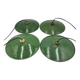 4 enameled sheet metal pendant lights