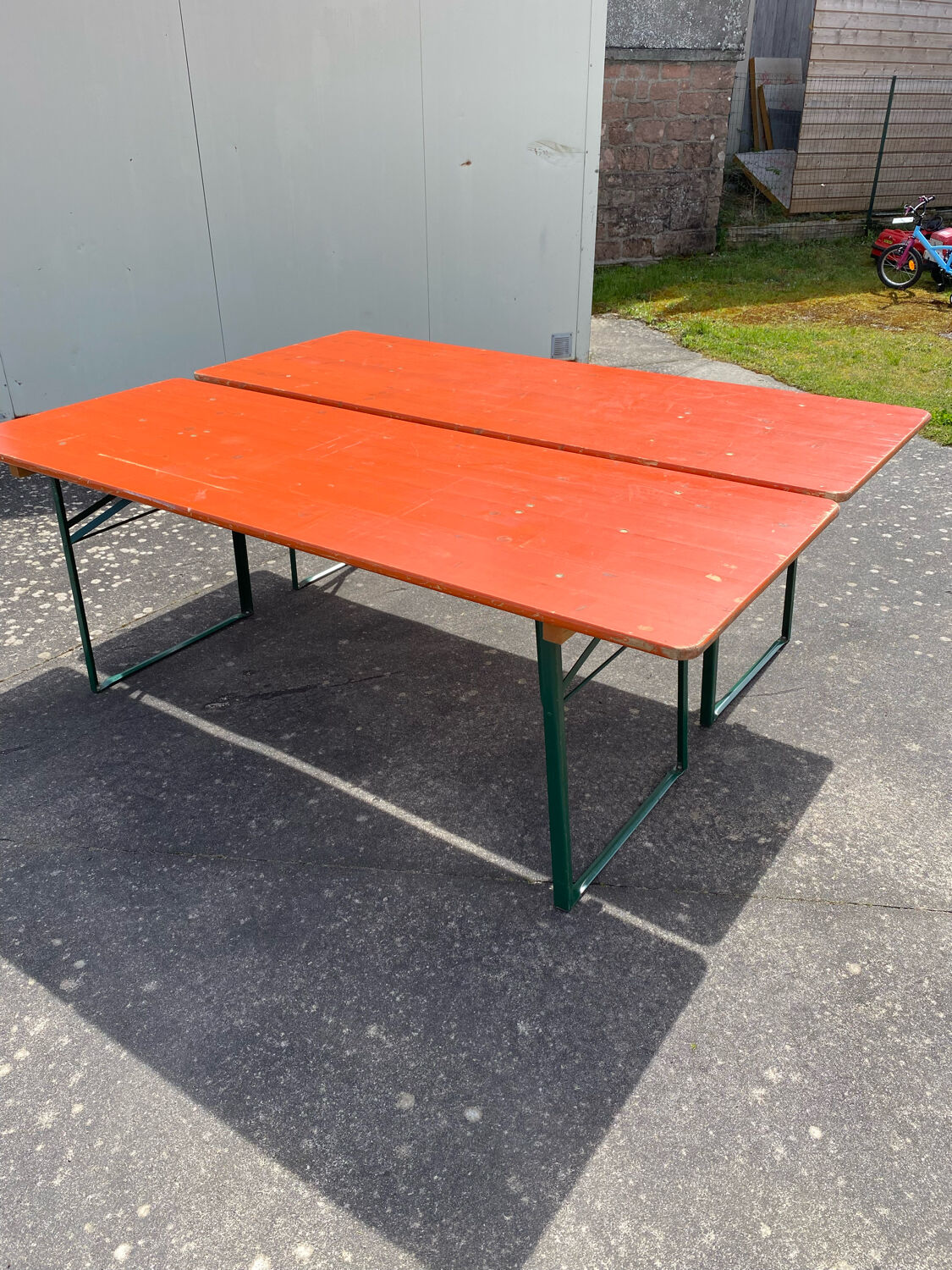 Folding brewery table duo