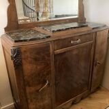Art Deco buffet in walnut magnifying glass