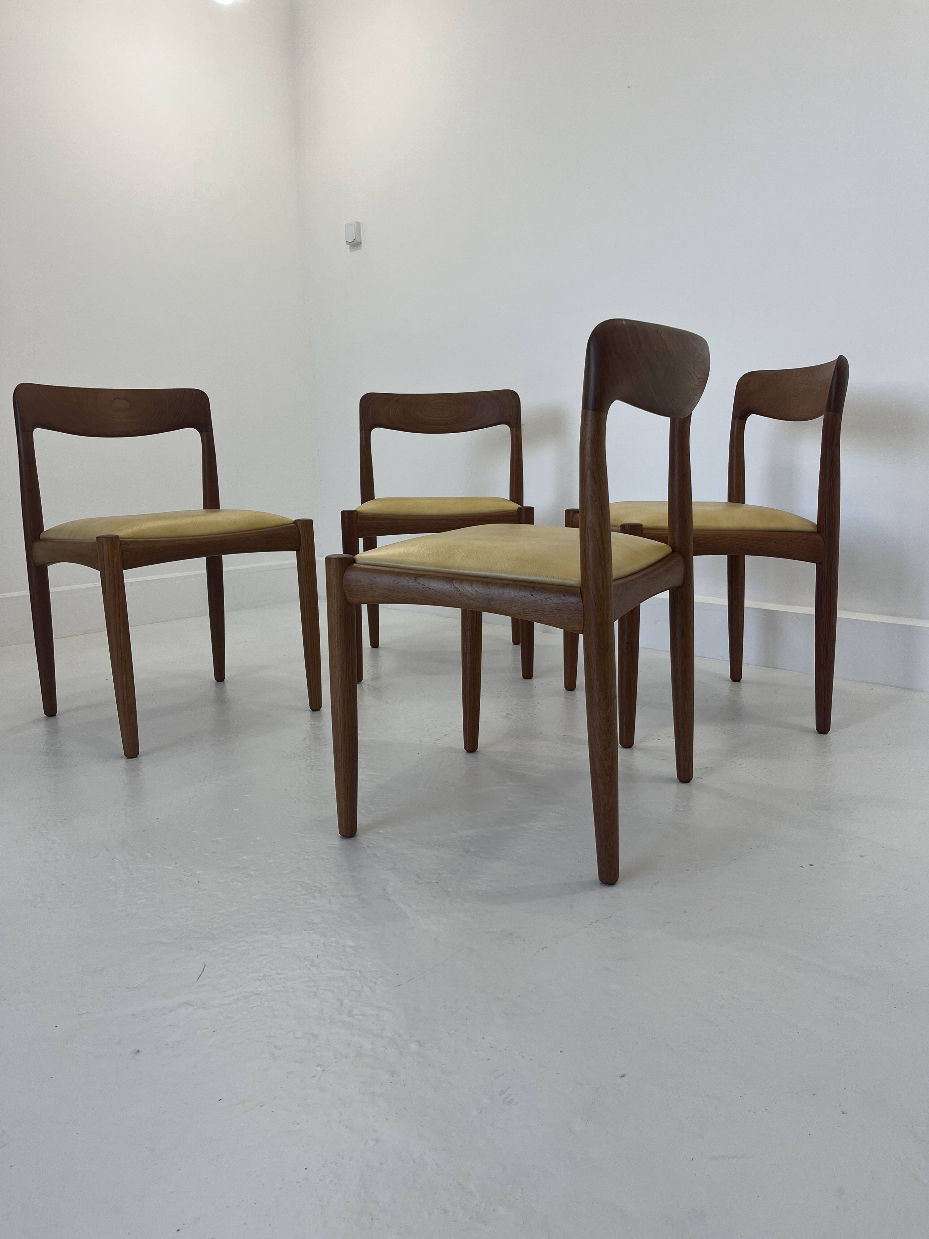 Vintage Danish Dining Chairs in Teak by H.W. Klein for Bramin, Set of 4
