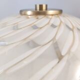 White Murano Glass and Brass Table Lamp, Italy, 1980s