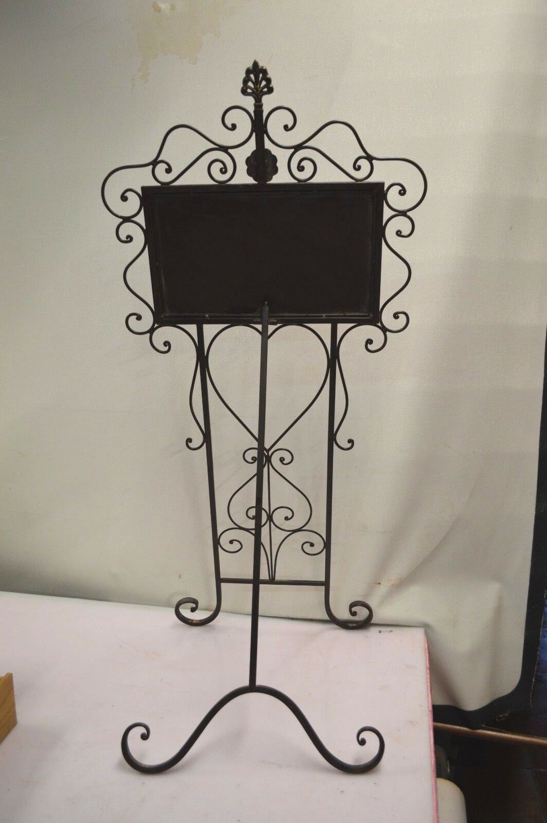 Wrought iron easel / menu holder