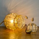 Vintage amber glass globe walker