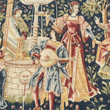 Hand-screen printed tapestry "concert of fountains"