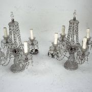 Maria Theresa Crystal Candelabra Table Lamps. Set of two. Italy 1940s