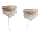 Classic crystal sconces. France, 1950s