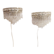 Appliques en cristal classiques. France, années 1950