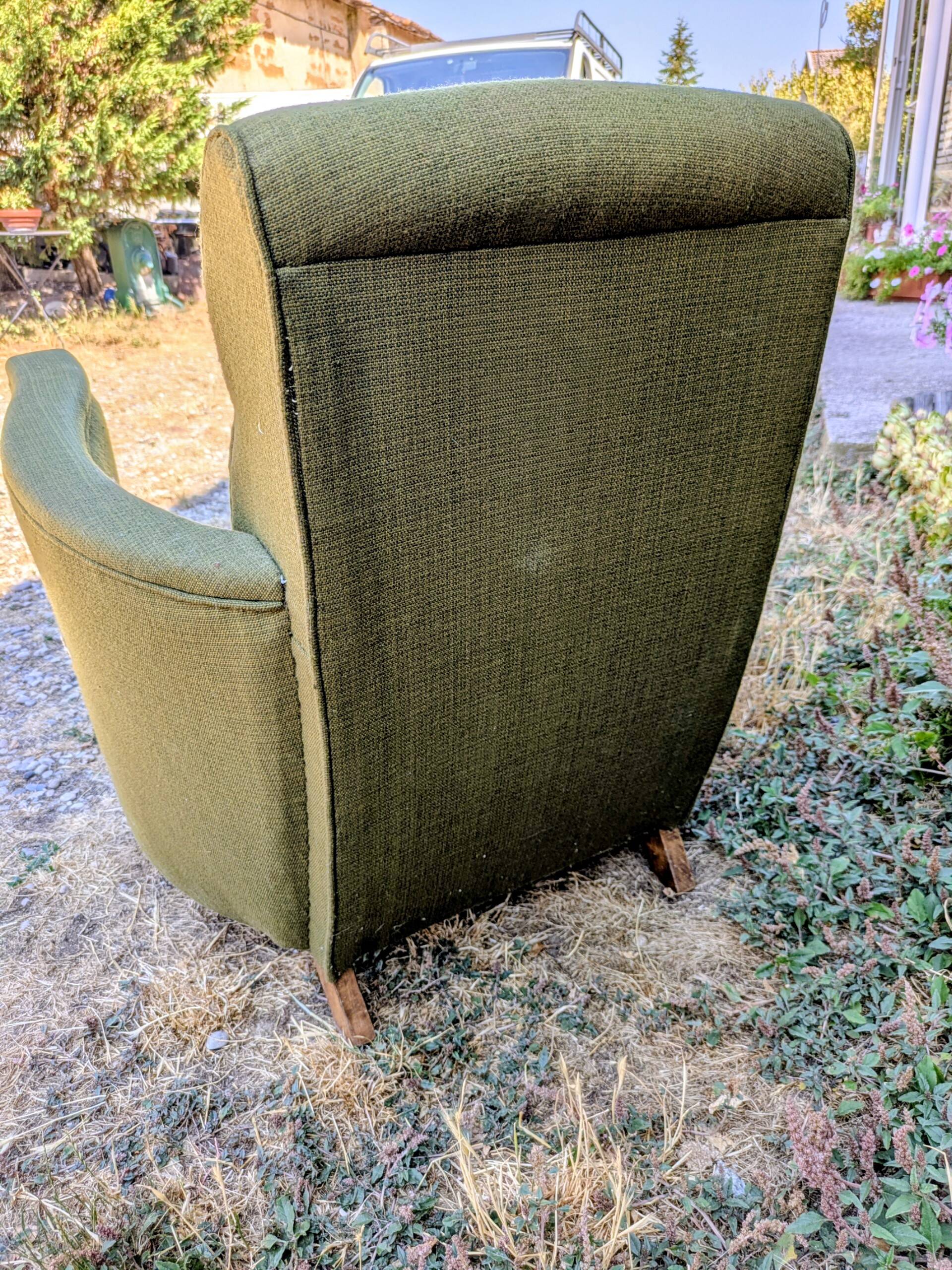 Pair of vintage studio armchairs in Art Deco style.
