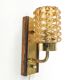 Postmodernist wall lamp, brass, walnut, glass, Germany, 1970s