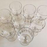 set of 8 19th crystal glasses ringing faceted