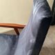 Scandinavian armchair in teak and velvet from the 1960s.