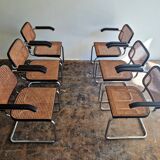 Set of 6 'Cesca' Chairs with armrests by Marcel Breuer produced by KnollStudio